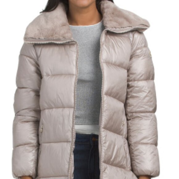 BCBG Champagne Zip Front Sleeping Bag Coat - Picture 3 of 3